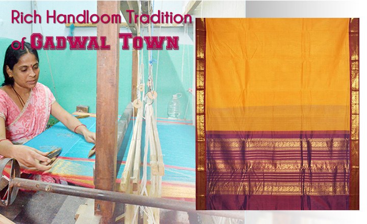 Casual White & Yellow Pure Gadwal Handloom Sarees at Rs 9990 in Indore